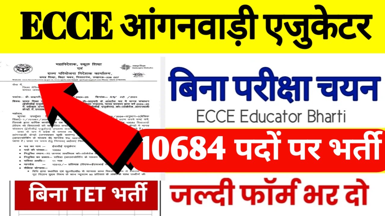 ECCE Educator Online Form 2025 आंगनवाड़ी ईसीसीई एजुकेटर भर्ती